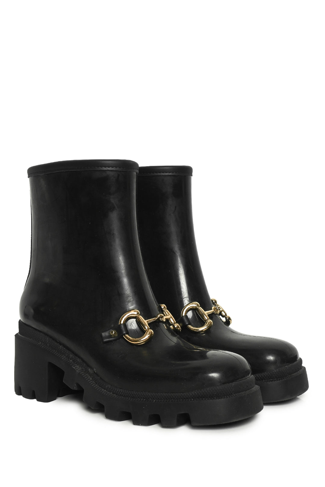 Gucci Size 38 Horsebit Accent Rubber Rain Boots