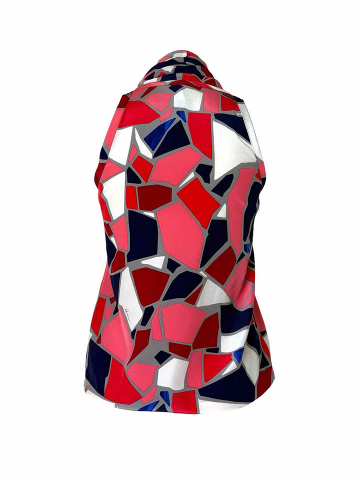 Gucci Size 38 Silk Geometric Pattern Silk Tank Top