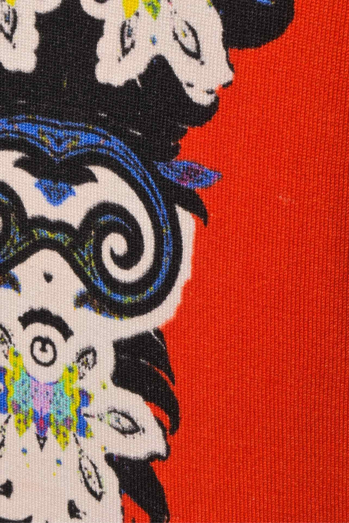 Etro Size 42 Printed V-Neck Silk Blend Sweater