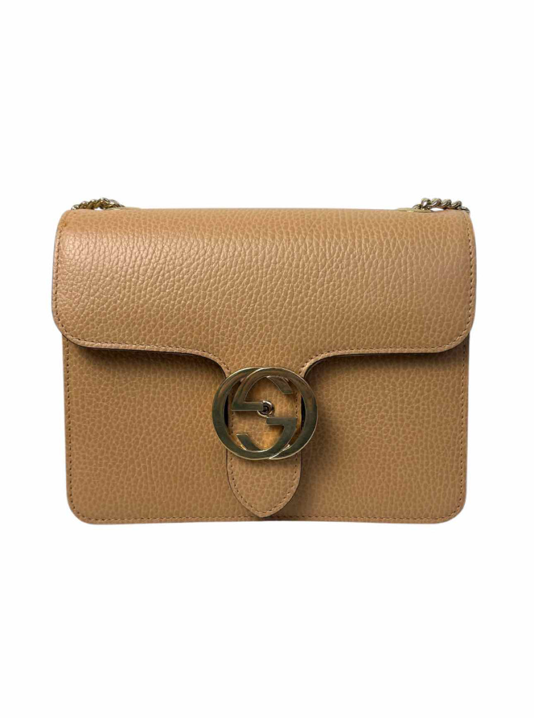 Gucci Dollar Calfskin Small Interlocking G Shoulder Bag Camelia Purse