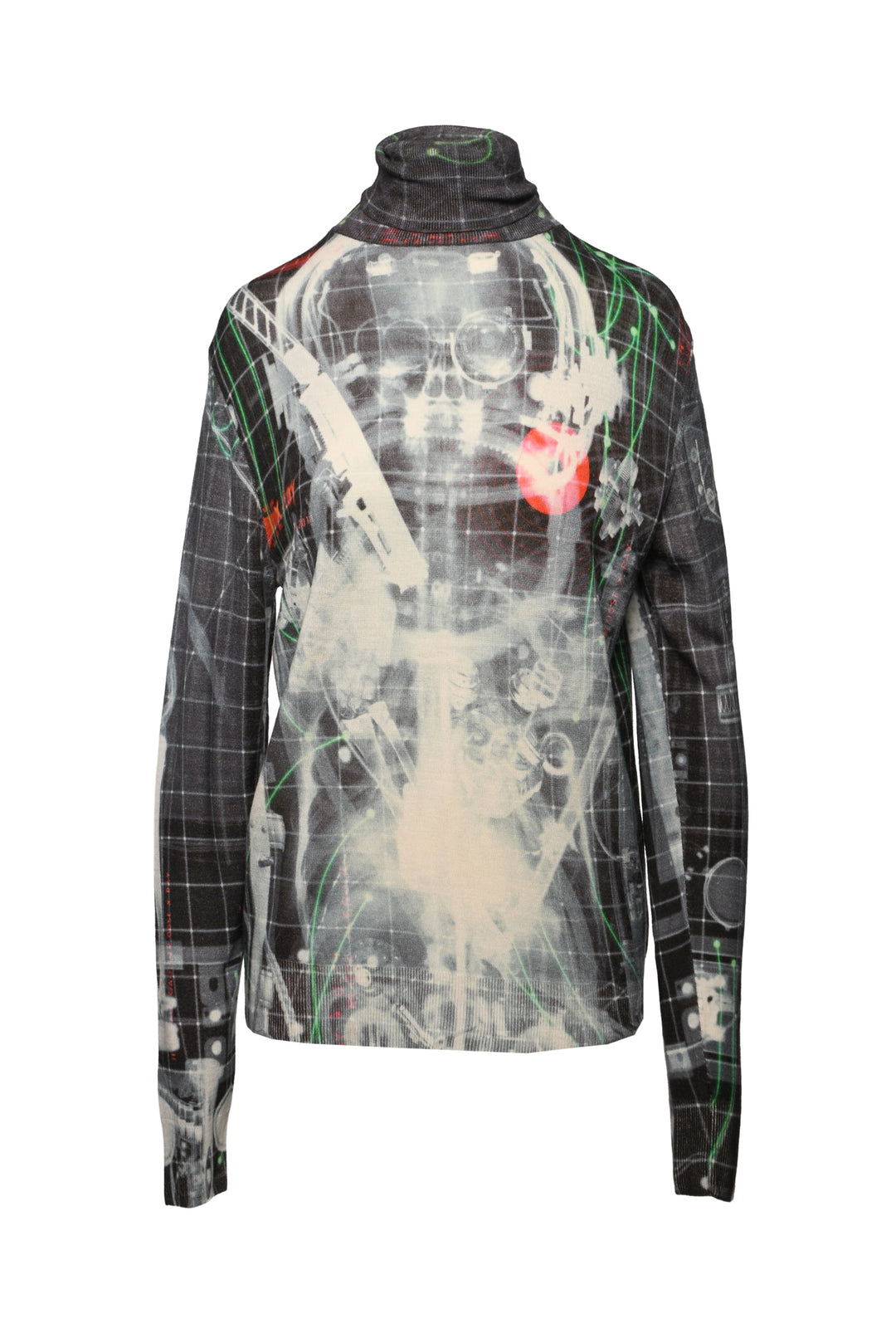 Jean Paul Gaultier Monsieur Size M X-Ray Graphic Print Turtleneck Sweater
