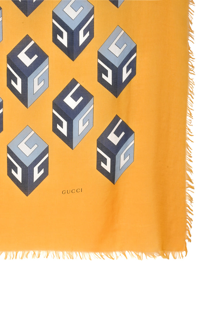 Gucci GG Cube Fringe Scarf