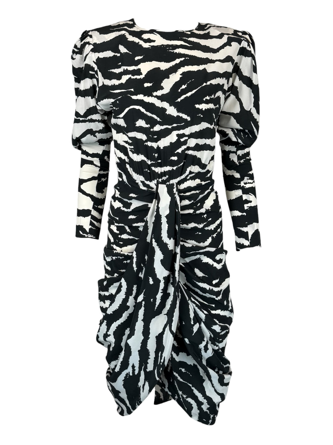 Isabel Marant Size 38 Frea Draped Zebra Print Silk Dress