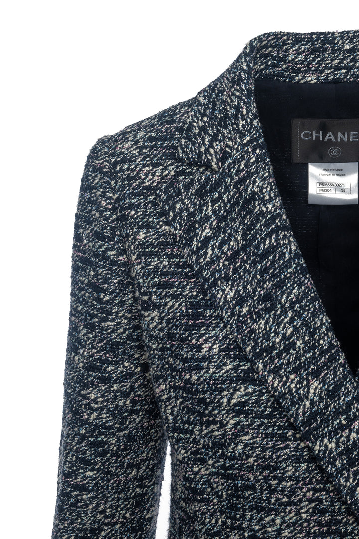 Chanel Size 34 Double Breasted Tweed Blazer