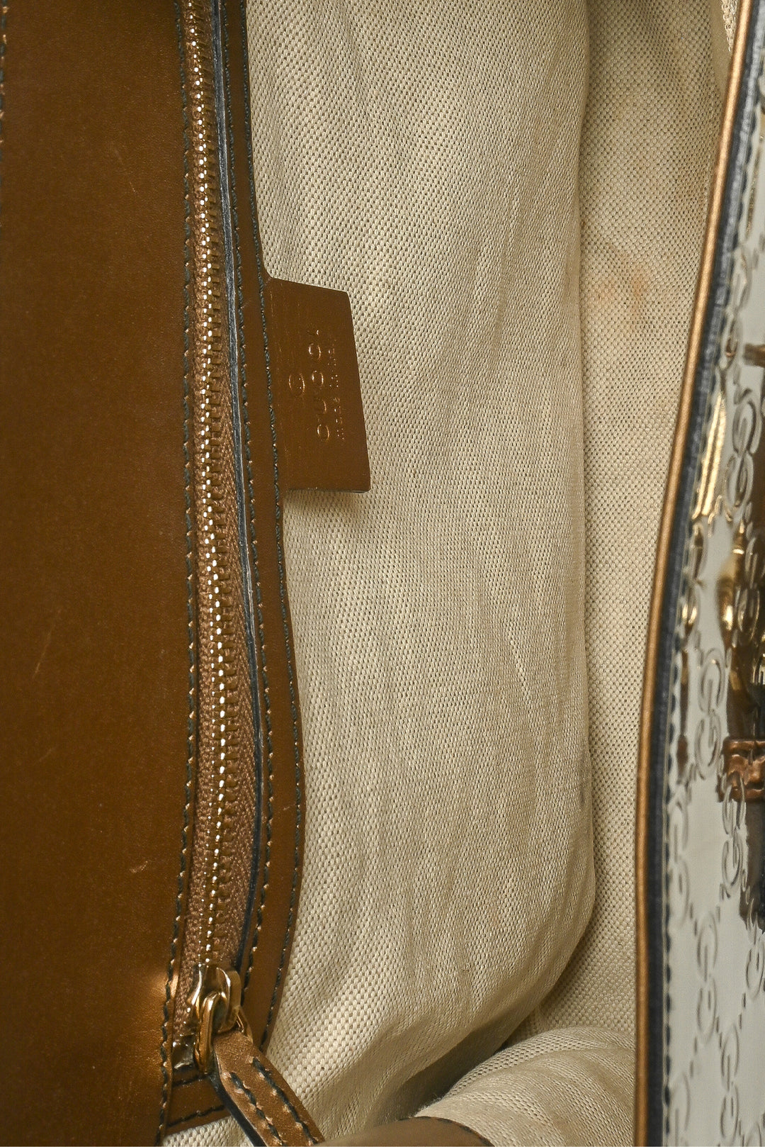 Gucci Guccissima Patent Emily Chain Shoulder Bag