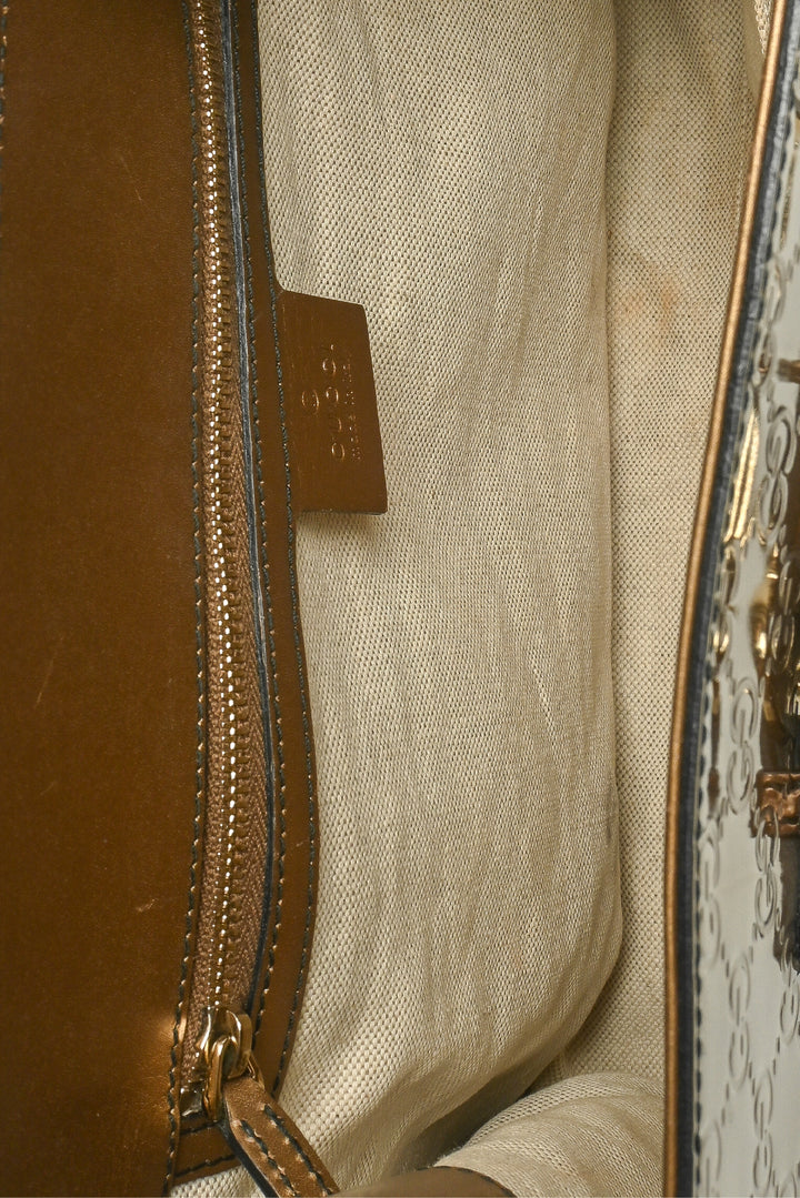 Gucci Guccissima Patent Emily Chain Shoulder Bag