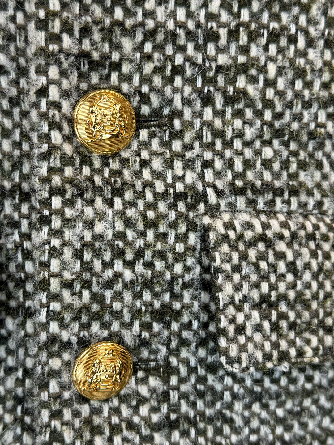 Celine Size 36 BouclÃ© Tweed Chasseur Jacket