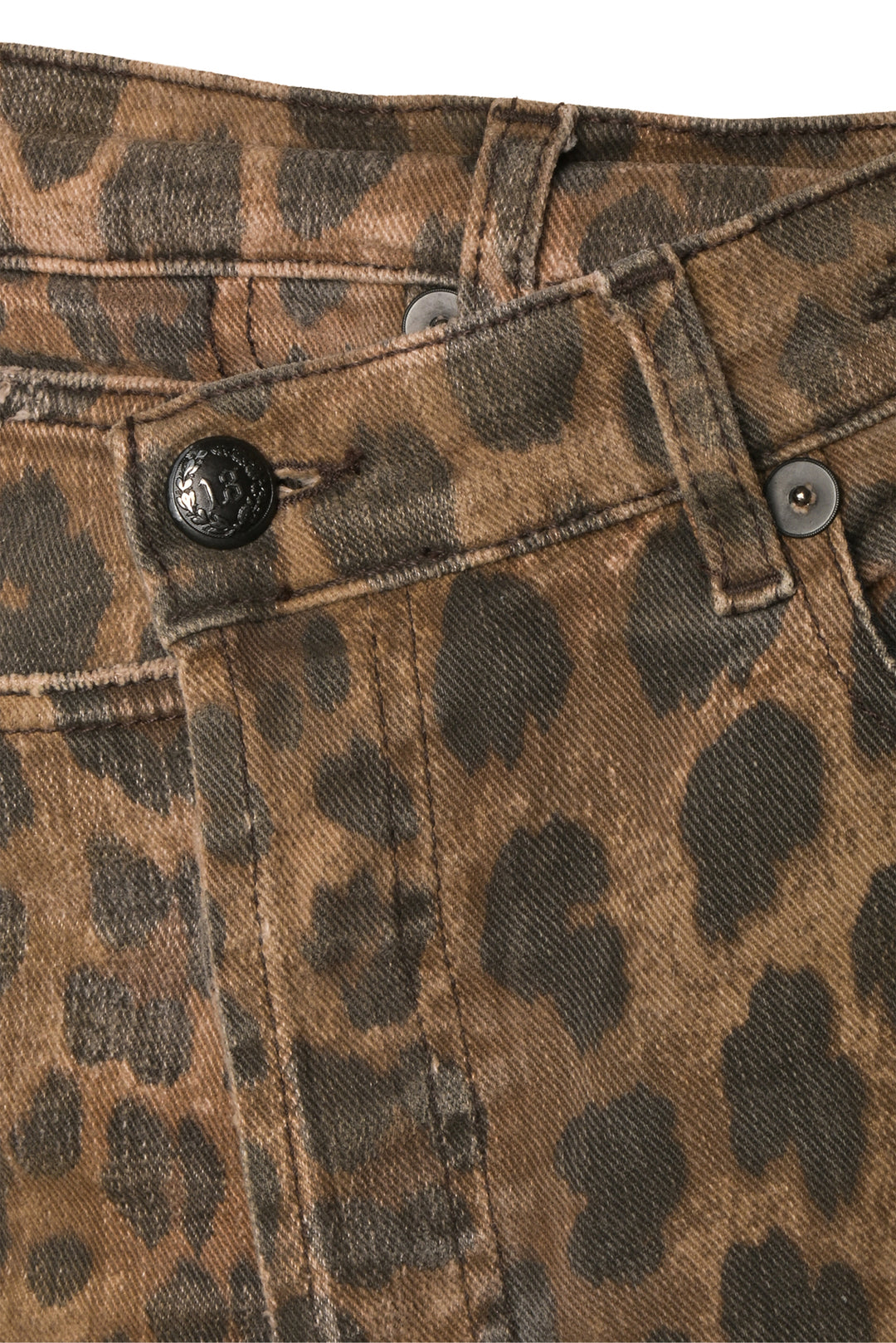 R13 Size 26 Norbury Distressed Leopard Print Skirt