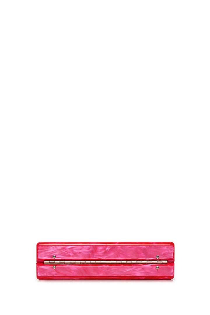 Edie Parker Pearlescent Acrylic Slim Jean Box Clutch