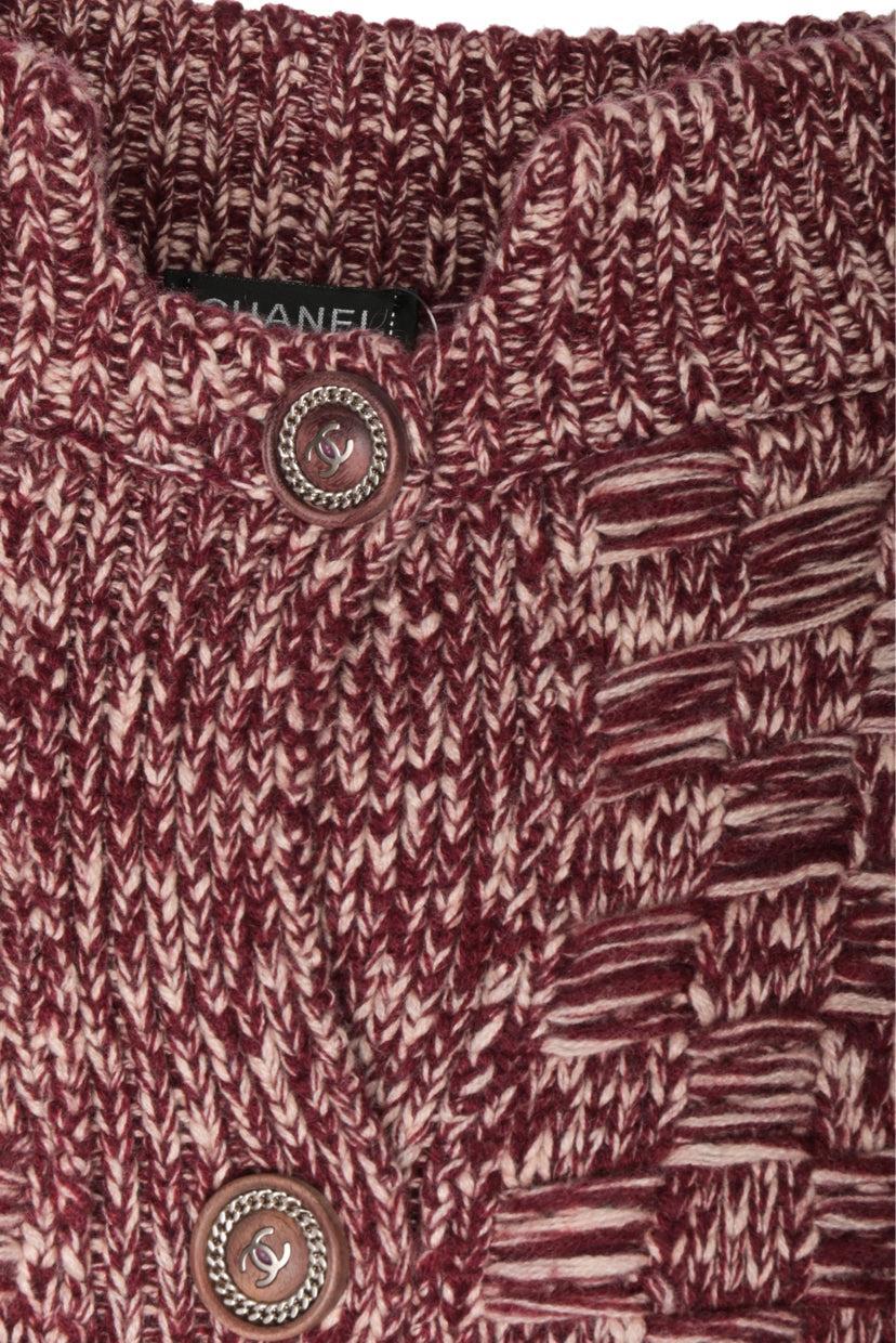 Chanel Size 40 2010 Woven Cashmere Cardigan