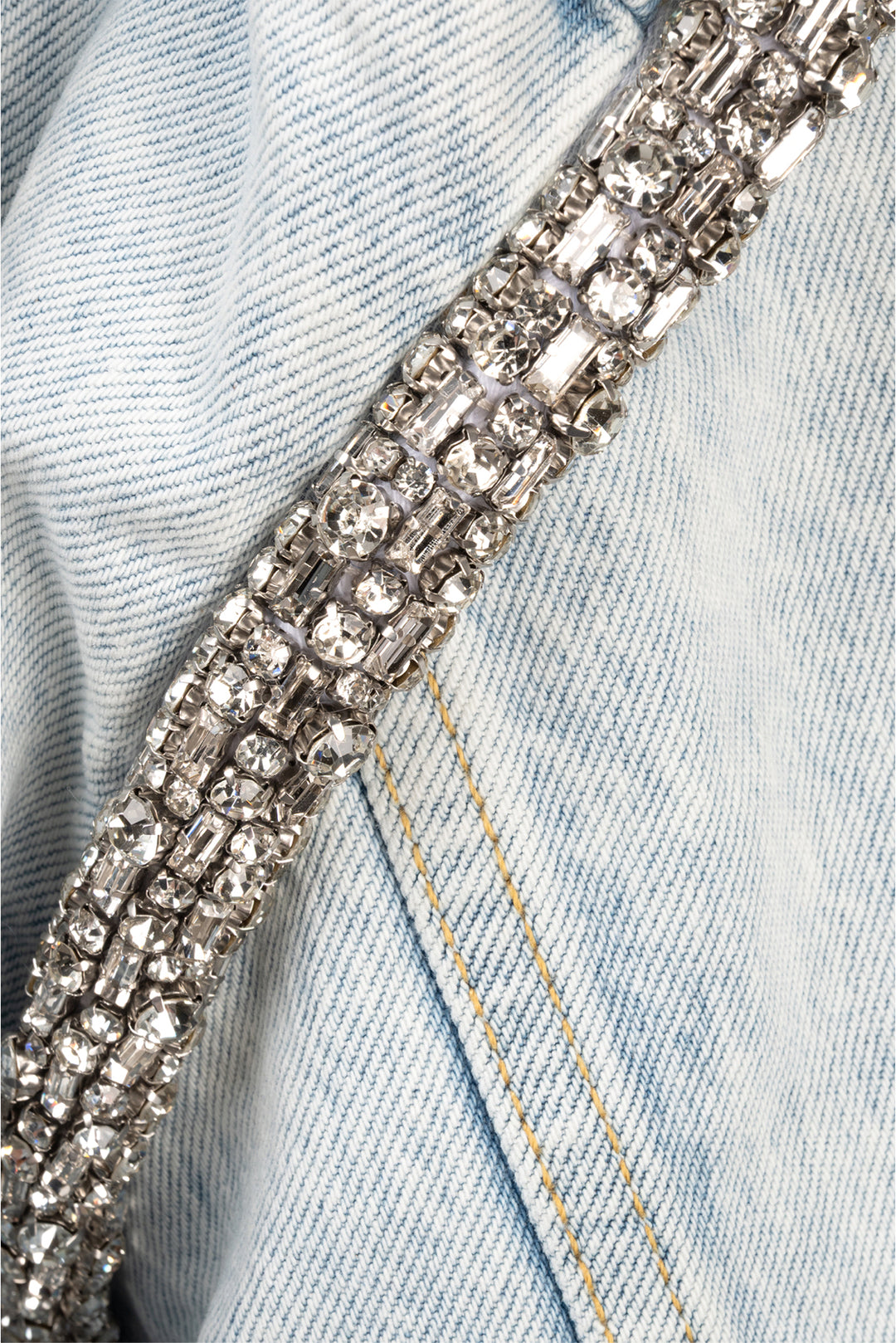 Sandro Size 38 Cropped Crystal Embellished Denim Jacket
