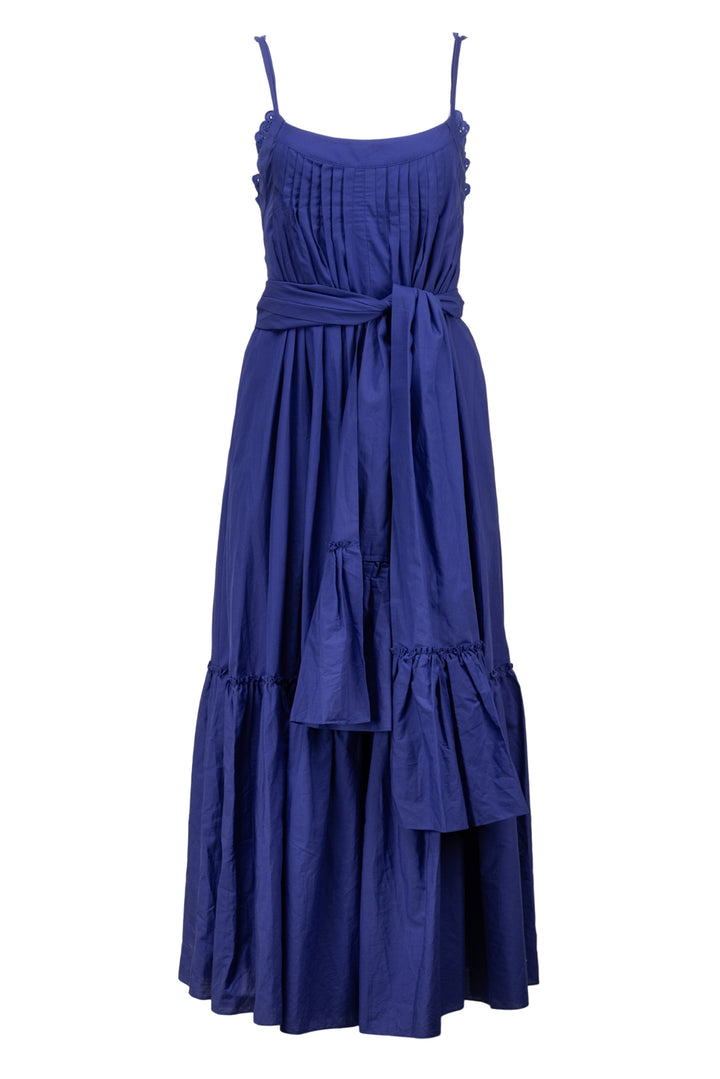 Three Graces Size 2 Ariadne Lace-Trimmed Low-Back Cotton Maxi Dress