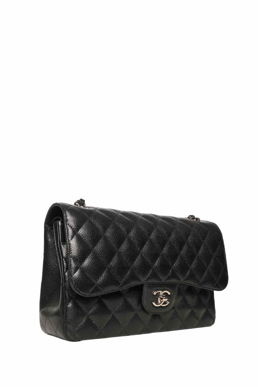 Chanel 2018 Caviar Quilted Jumbo Double Flap Shoulder Bag