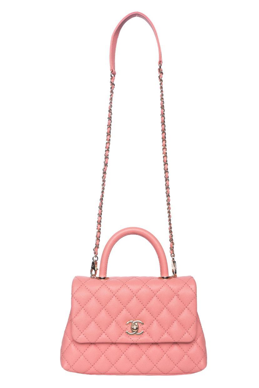 Chanel 2019 Quilted Caviar Mini Coco Handle Flap Bag