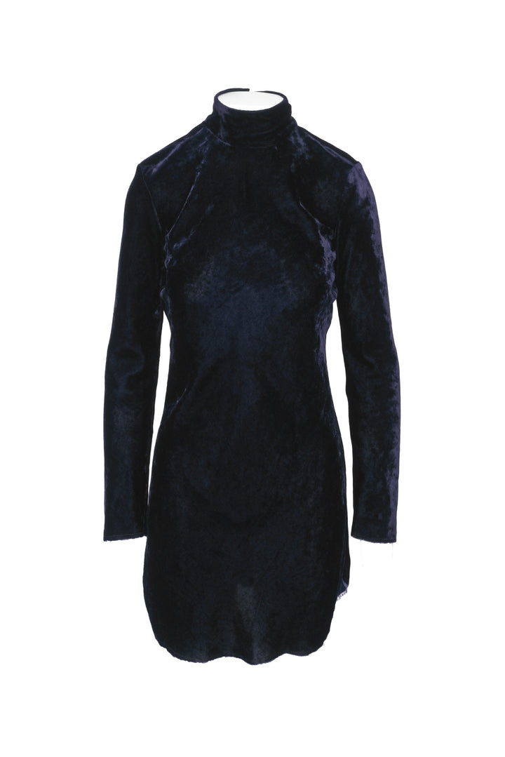 Nili Lotan Size XS Mock Neck Long Sleeve Velvet Mini Dress