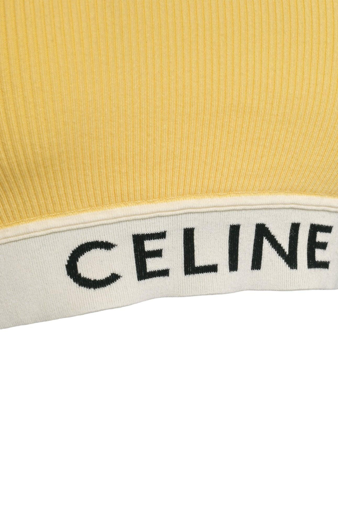 Celine Size L Ribbed Logo Bra