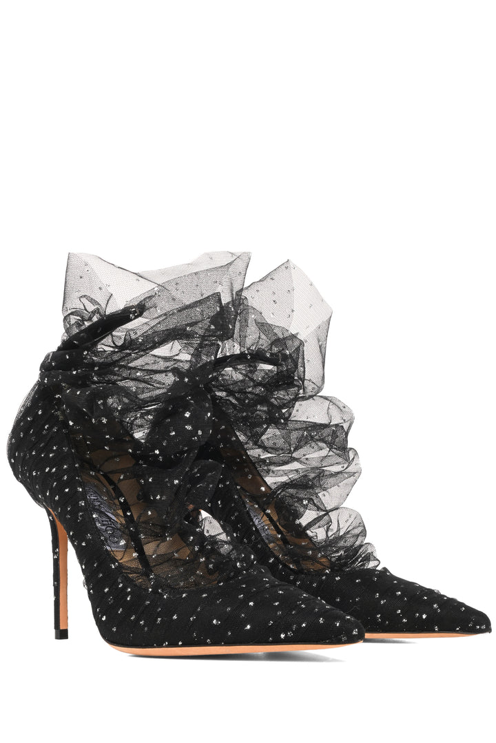 Jimmy Choo Size 40.5 Glitter Lavish Tulle Pumps