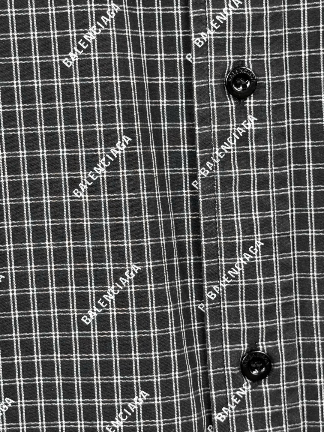 Balenciaga Size 39 Men's 2018 Logo Check Shirt Short Sleeve