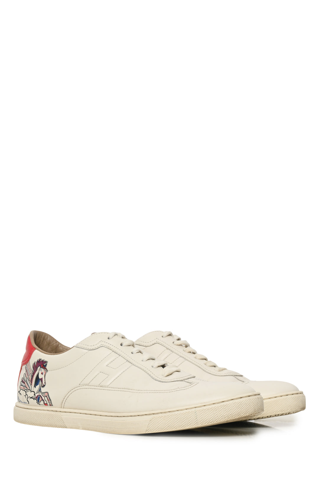 Hermes Size 41 Quicker Pegase Printed Leather Sneaker