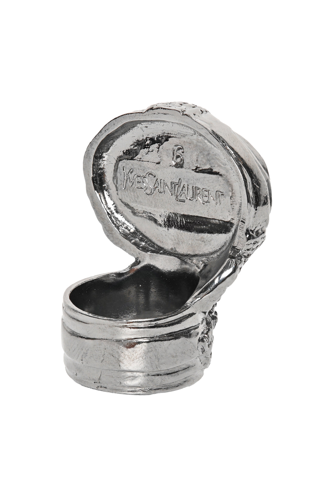 Saint Laurent Size 6 Metallic Resin Arty Cocktail Ring