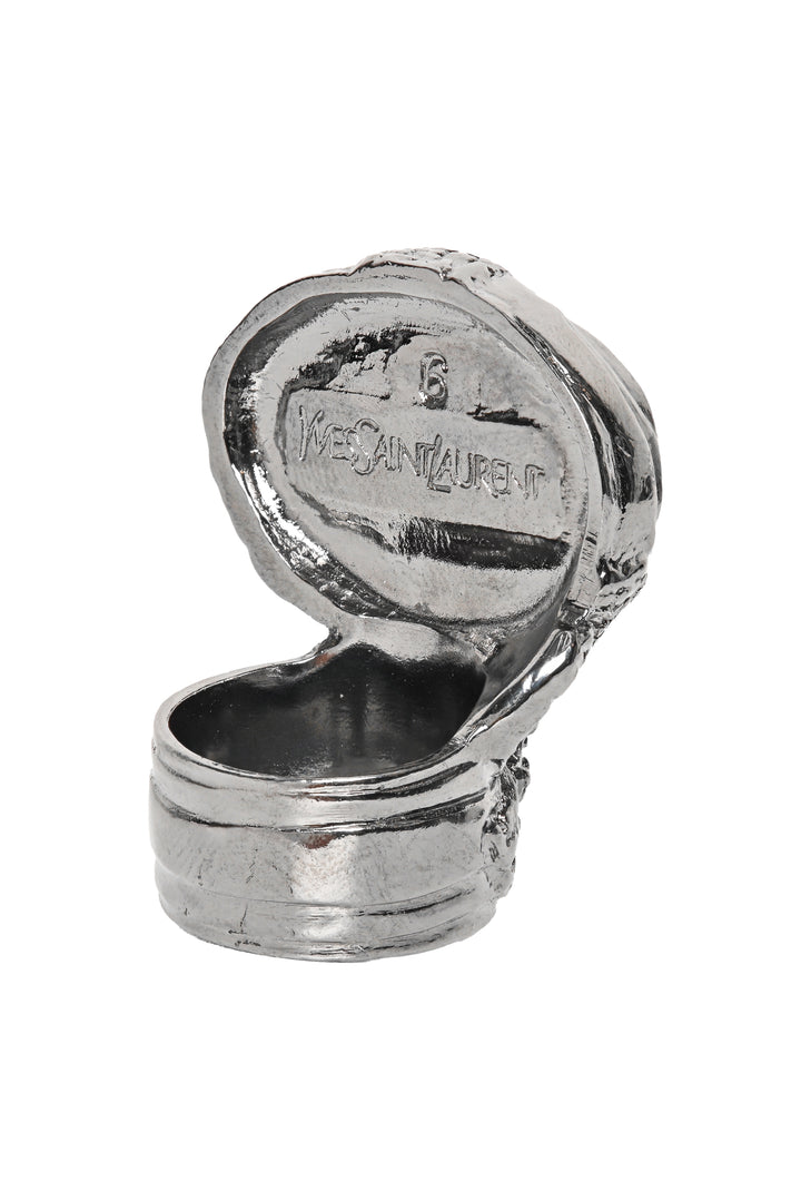 Saint Laurent Size 6 Metallic Resin Arty Cocktail Ring