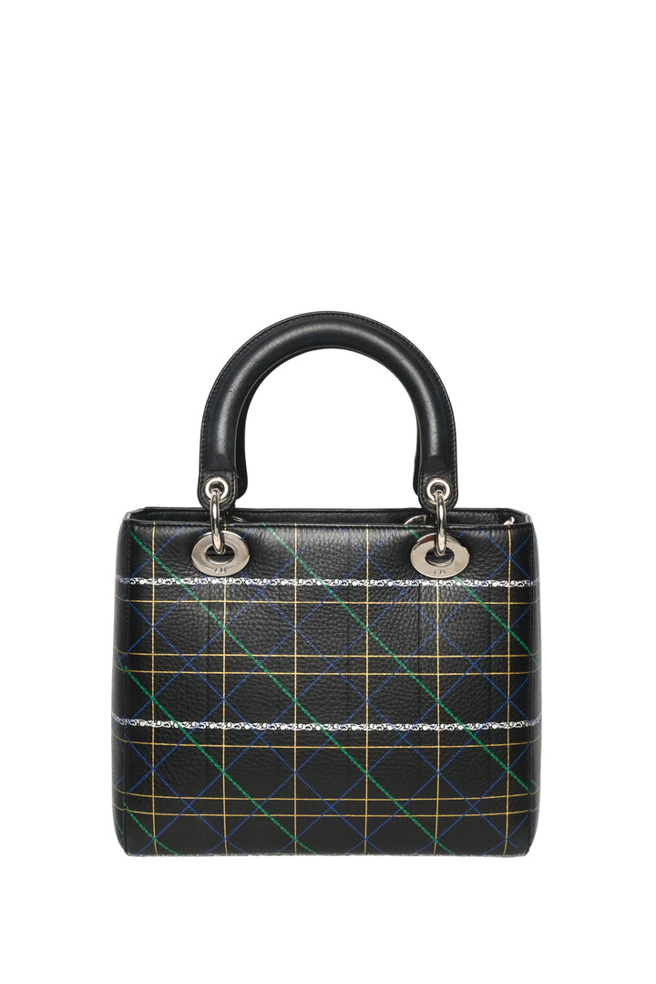 Dior 2015 Multicolour Cannage Print Calfskin Leather Medium Lady Dior Purse