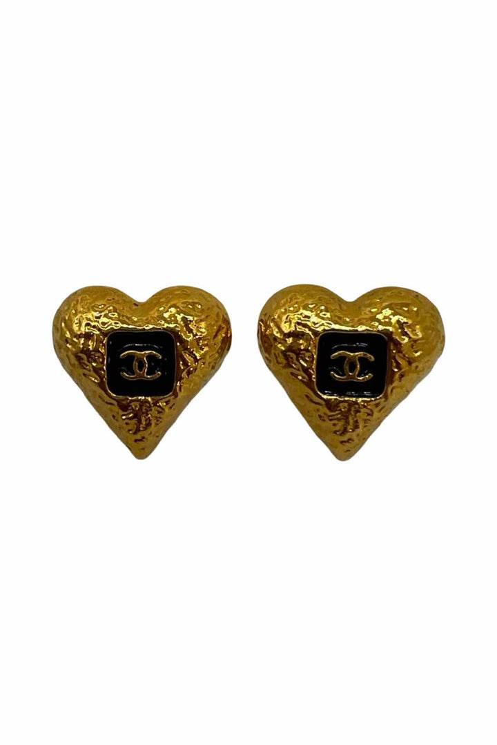 Chanel 2023 CC Heart Stud Earrings