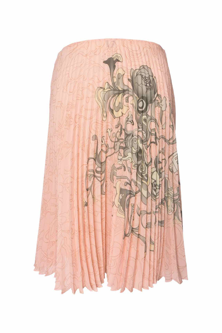 Prada Size 42 2017 Floral Print Pleated Skirt