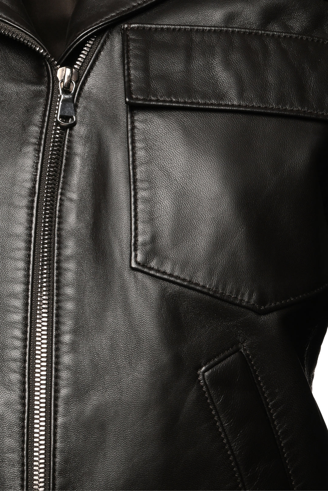 Judith & Charles Size 4 Leather Zip-Up Jacket