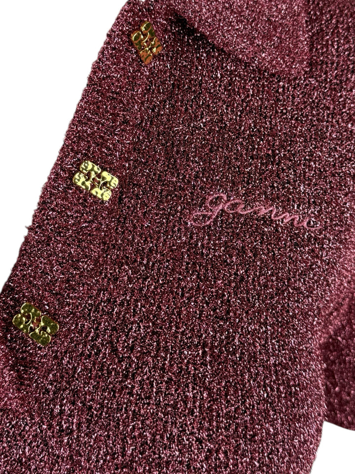 Ganni Size S Sparkle Doubleface Mini Dress