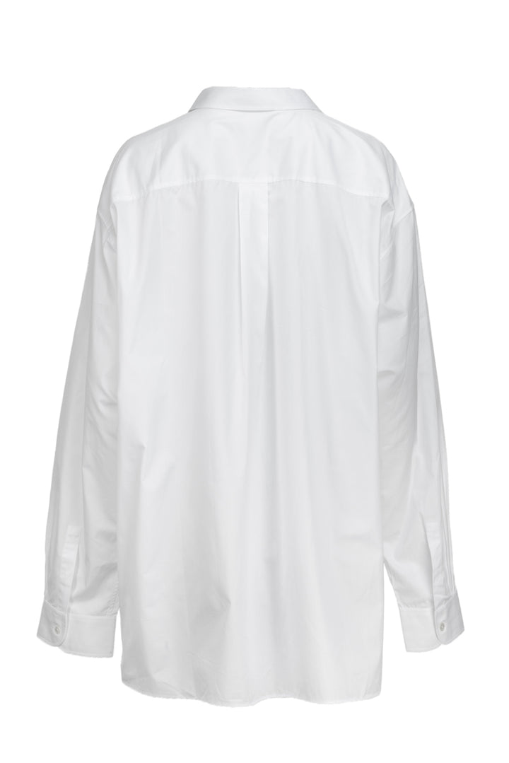 Dior Size 42 Oversized Logo Pocket Button Up Blouse