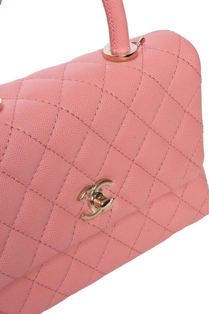 Chanel 2019 Quilted Caviar Mini Coco Handle Flap Bag