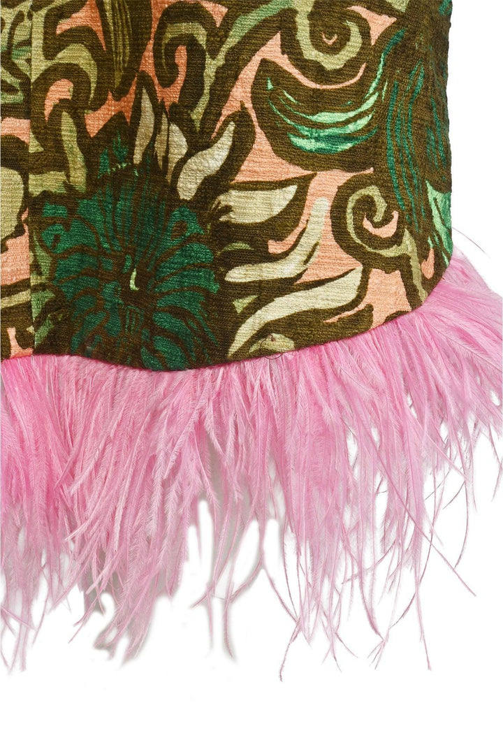 La Double J Size M Feather-Trimmed La Scala High Dress