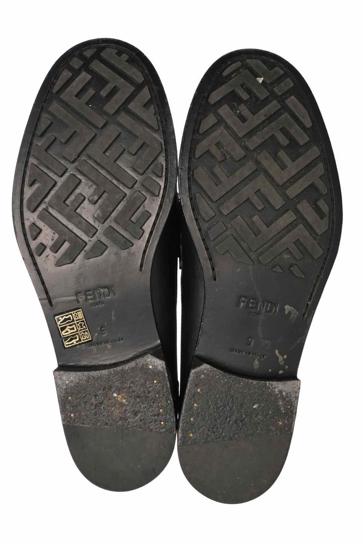 Mens Shoe Size 9 Fendi O'Lock FF Canvas & Leather Shoes