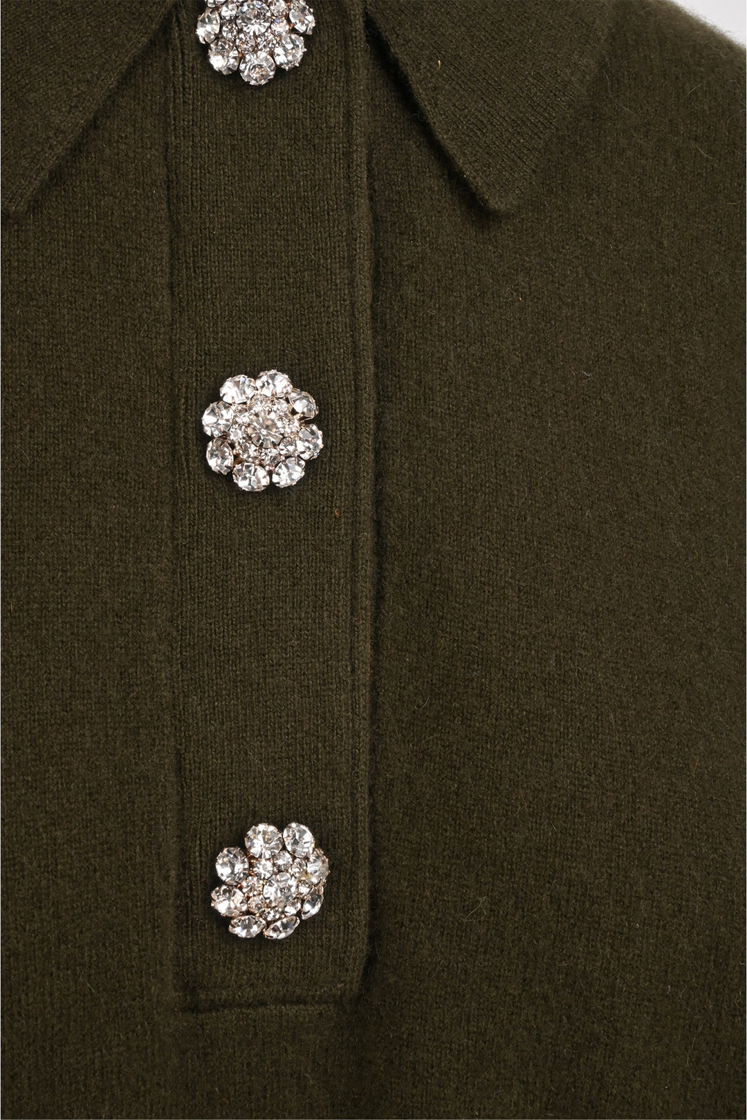 Ganni Size S/M Embellished Button Cashmere Polo weater