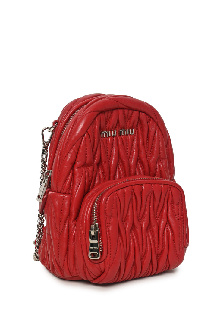Miu Miu Matelasse Leather Mini Chain BackPack