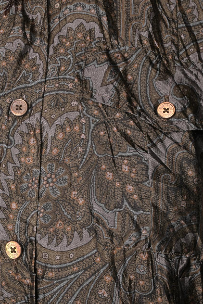 Burberry Size 38 Men's Silk Paisley Shirt Long Sleeve