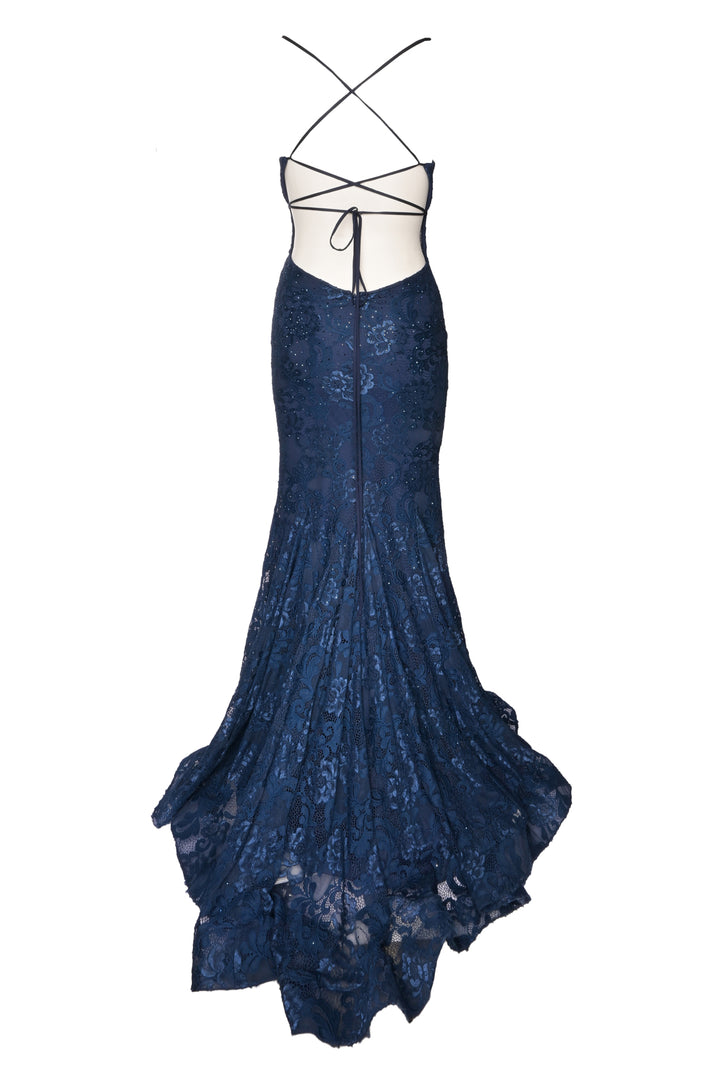 La Femme Size 0 Mermaid Lace Gown
