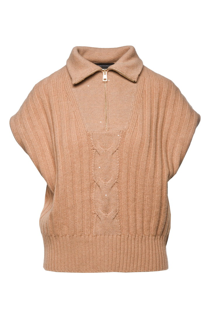 Lorena Antoniazzi Size XS/S Half-Zip Sleeveless Sweater