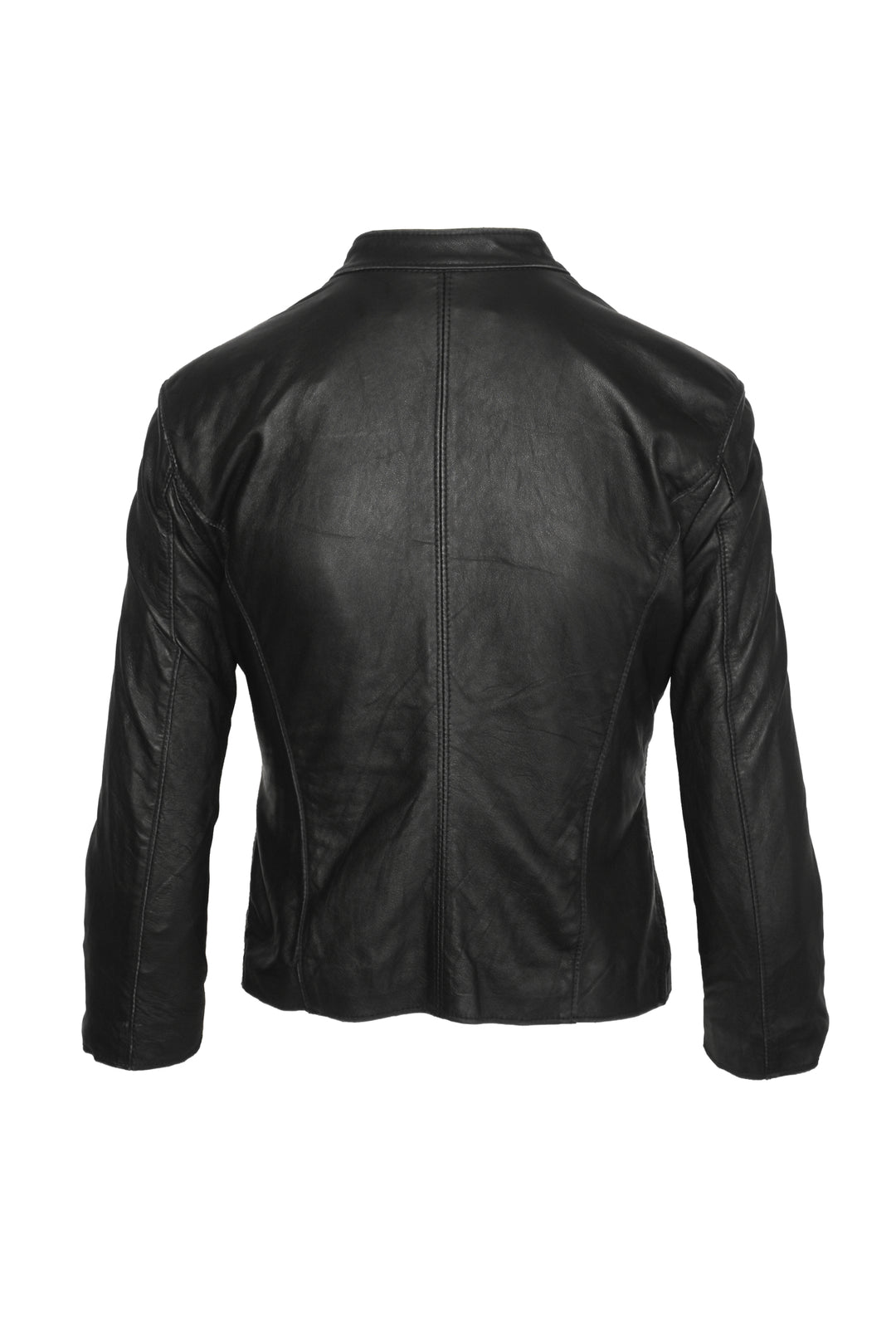 R13 Size M Cafe Racer Cropped Distressed Leather Jacket