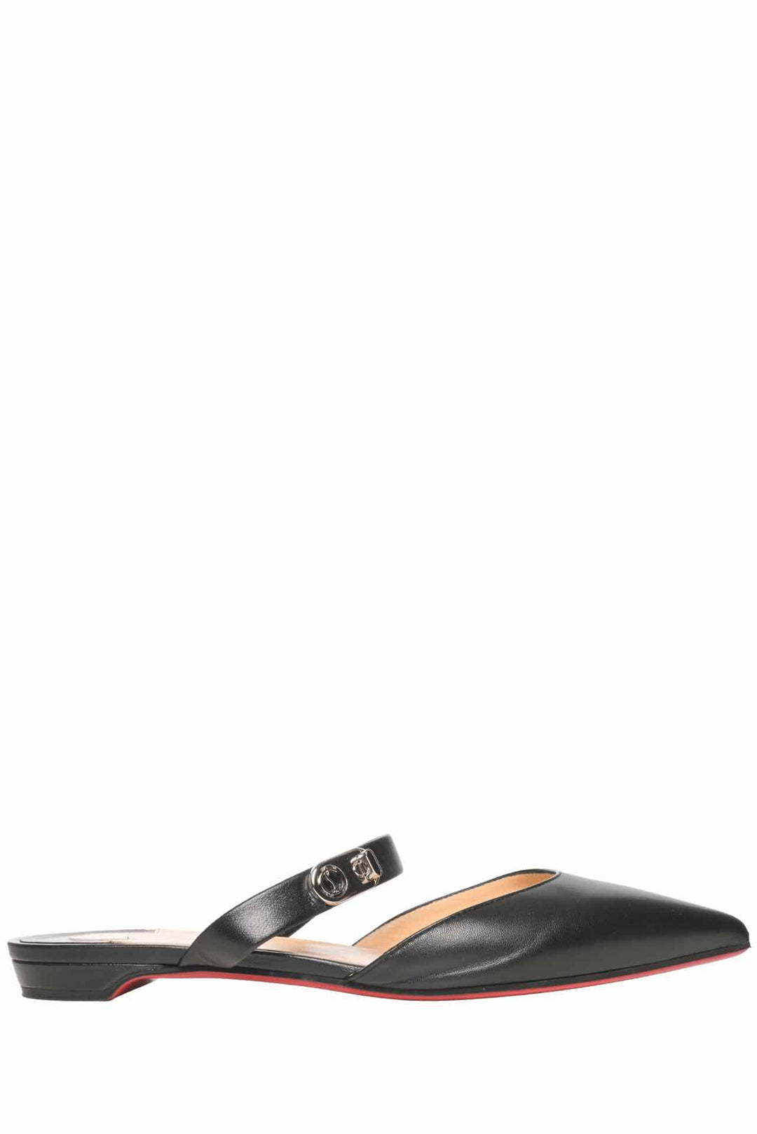 Christian Louboutin Size 38 Choc Lock Flat Mules