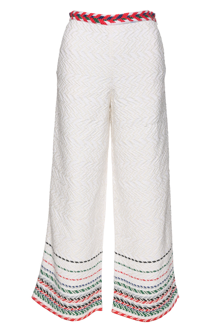 Chanel Size 36 2016 Tweed Chevron Stripe Mock Neck Top & Pant Set