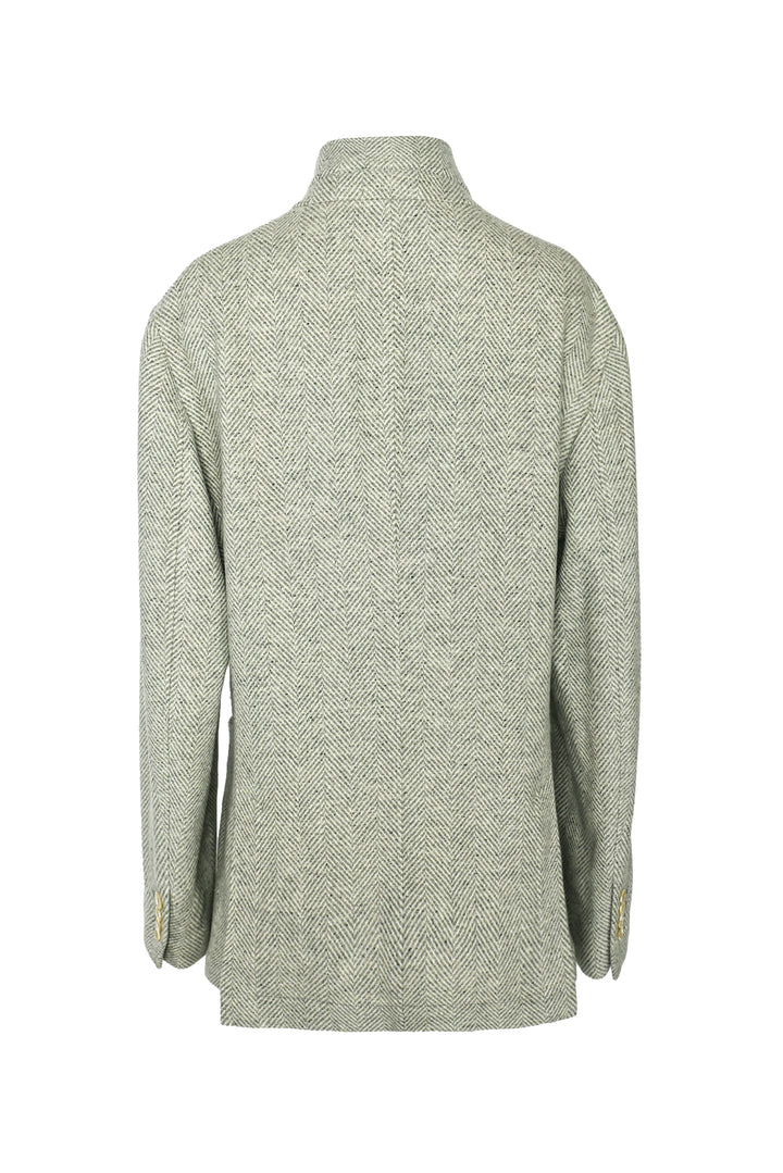 Brunello Cucinelli Size M Men's Herringbone Wool, Silk & Cashmere-Blend Blazer