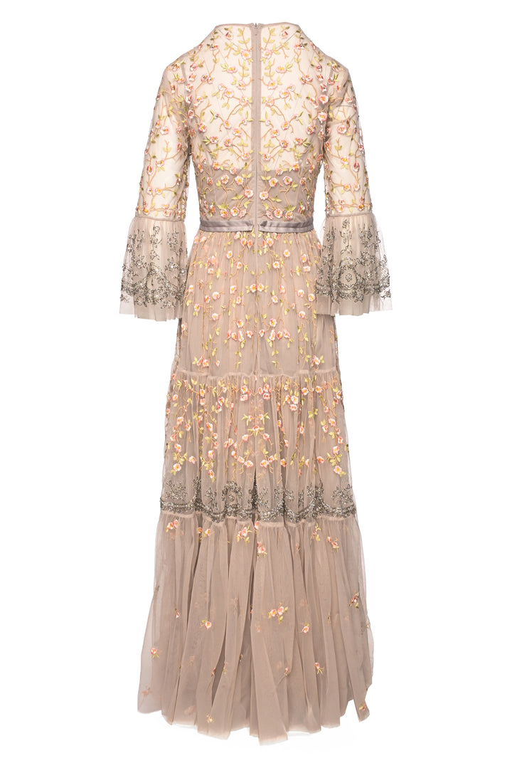 Needle & Thread Size 6 Climbing Blossom Embroidered & Beaded Maxi Length Dress