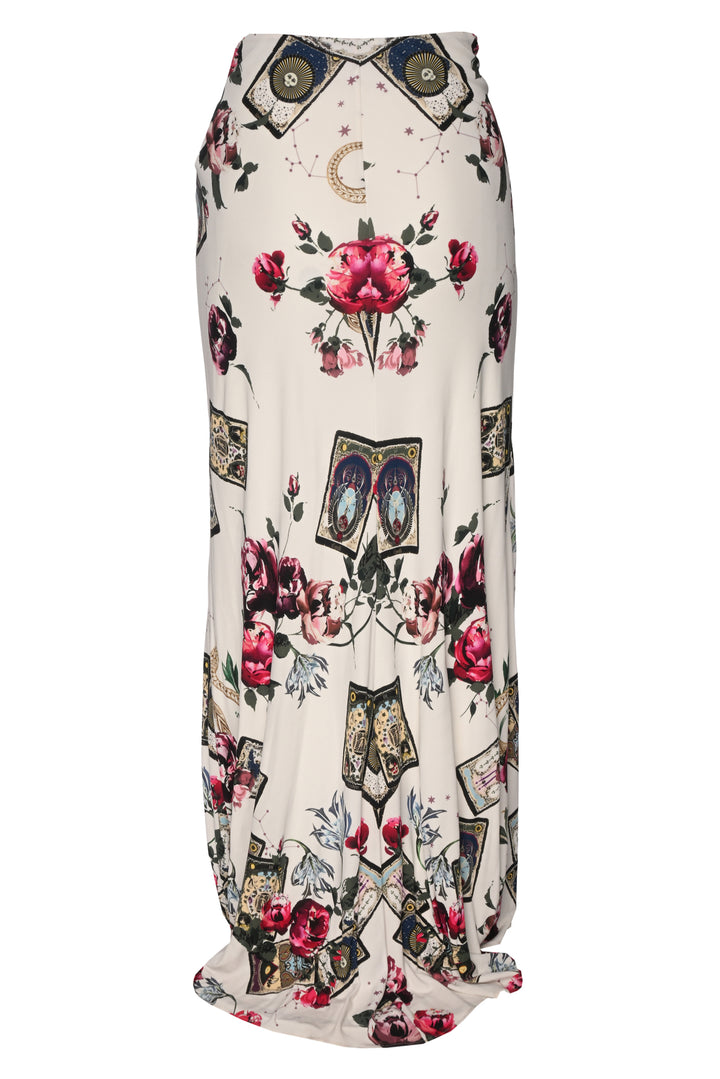 Roberto Cavalli Size 44 Printed Wrap Maxi Skirt