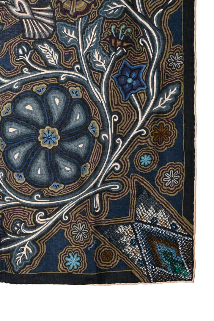Hermes L'Arbre du Vent Cashmere & Silk Scarf