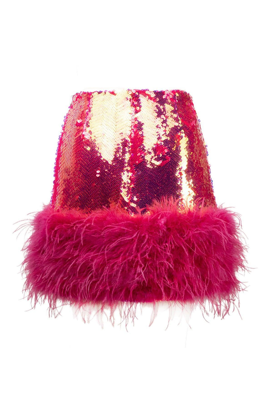 Nadine Merabi Size M Sequin & Feather Trim Mini Skirt