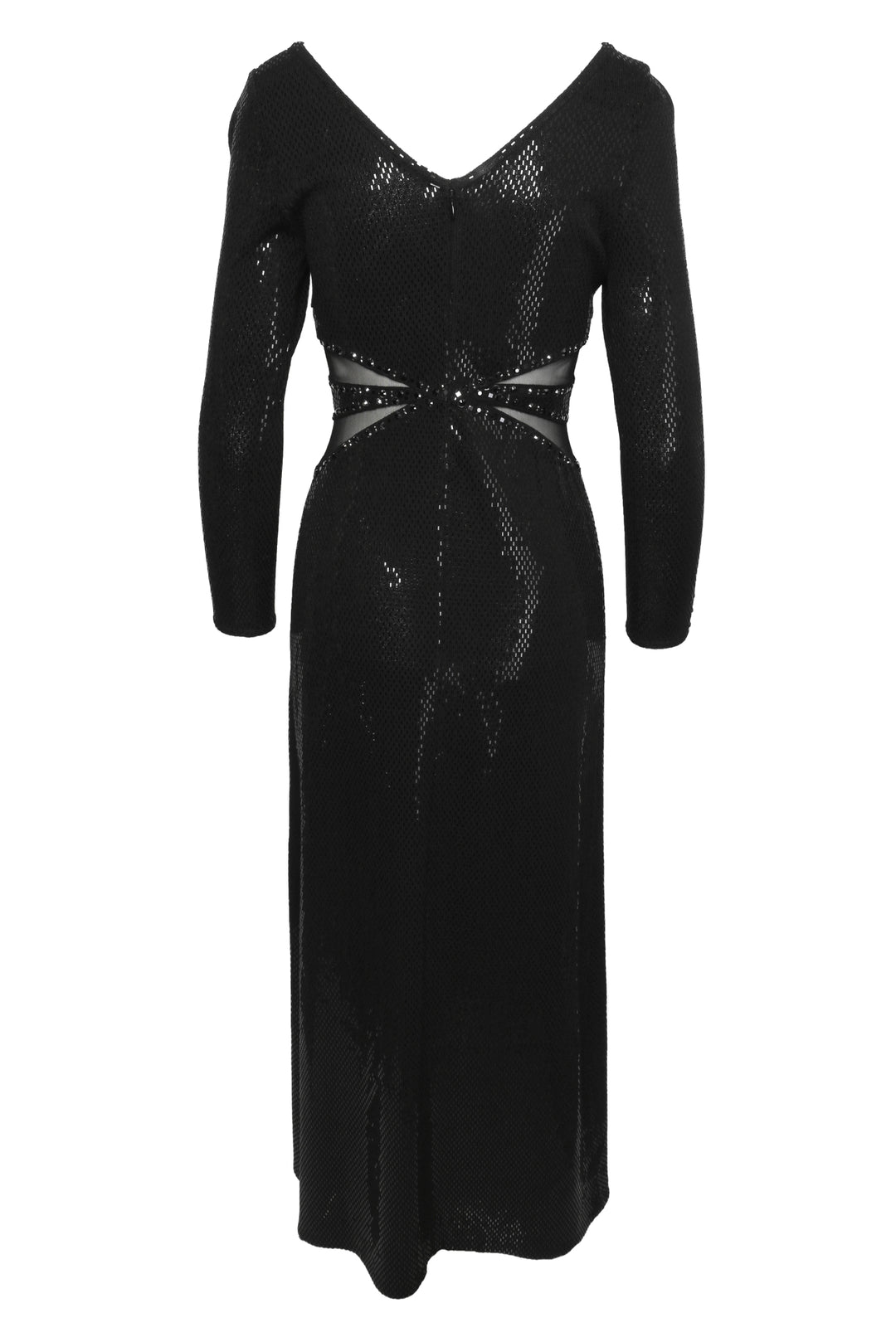 St. John Couture Size 4 Embellished Mesh Cutout Maxi Dress