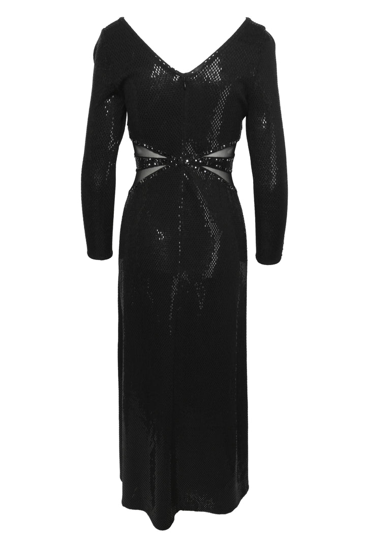 St. John Couture Size 4 Embellished Mesh Cutout Maxi Dress