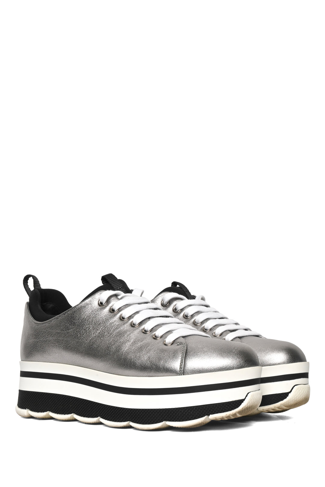 Prada Size 38 Metallic Platform Sneaker